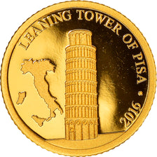 Moneda, Samoa, tower of Pisa, Dollar, 2016, FDC, Oro