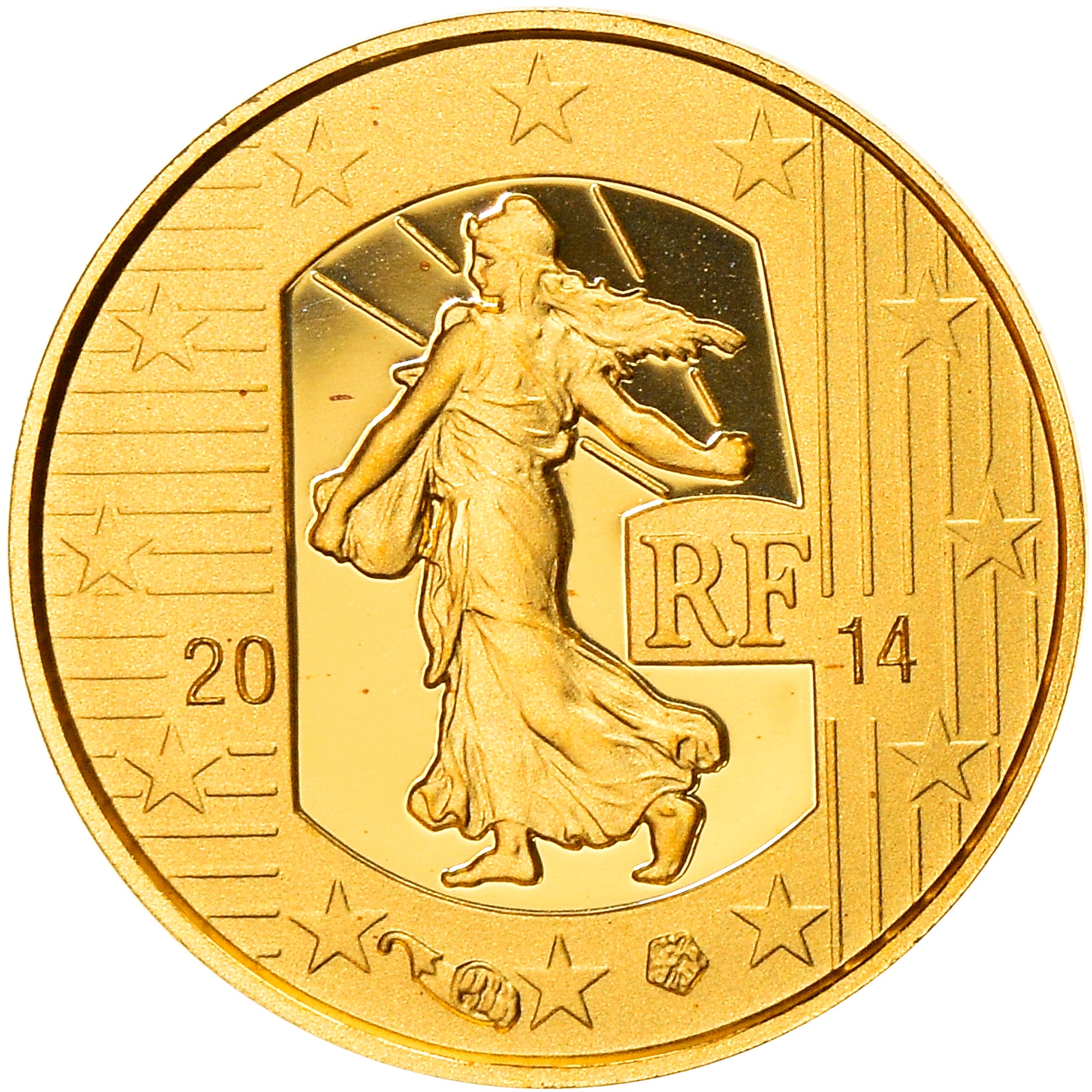 Francia, 5 Euros, 2014, Paris, FDC, Oro