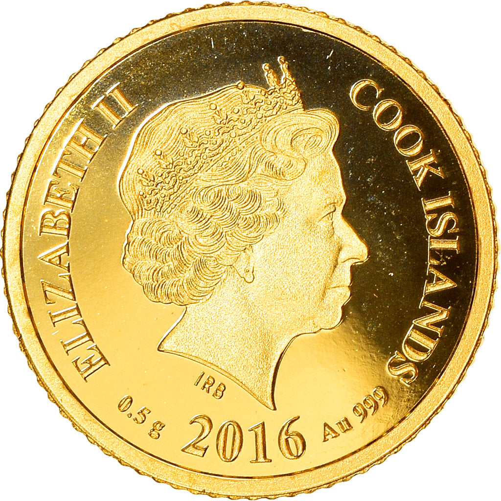 Münze, Cookinseln, Elizabeth II, Dollar, 2016, Franklin Mint, STGL, Gold