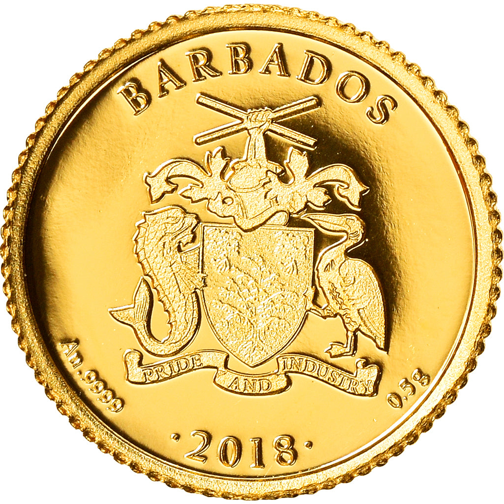 Moneta, Barbados, Martin Luther King, 10 Dollars, 2018, Franklin Mint, FDC, Oro