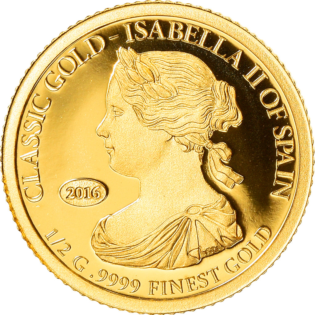 Moeda, Samoa, classic gold - Isabella II of Spain, Dollar, 2016, MS(65-70)