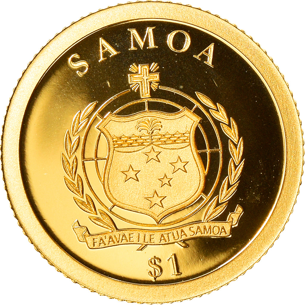 Moeda, Samoa, classic gold - Isabella II of Spain, Dollar, 2016, MS(65-70)