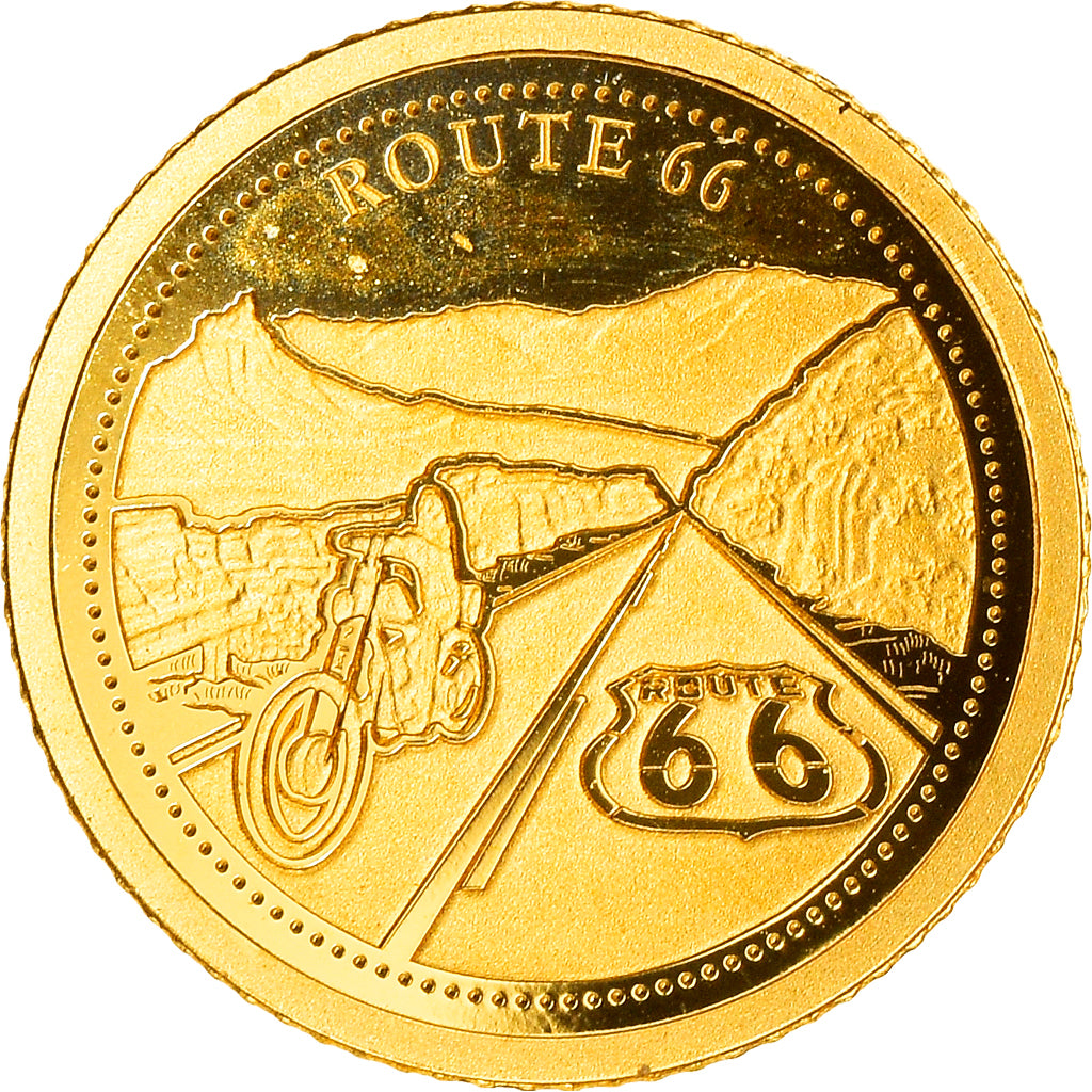 Moneda, Samoa, route 66, Dollar, 2016, FDC, Oro