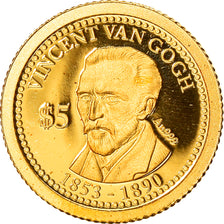 Moneta, Isole Cook, 5 Dollars, 2013, Franklin Mint, Vincent Van Gogh, FDC, Oro