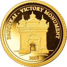 Moneta, Laos, 500 Kip, 2008, Valcambi, Proof, FDC, Oro, KM:160