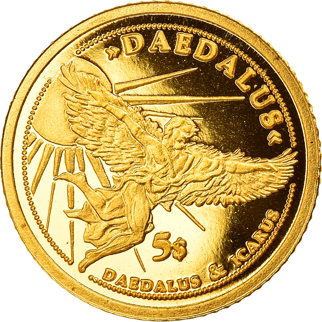 Moneda, Islas Salomón, Daedalus, 5 Dollars, 2008, FDC, Oro