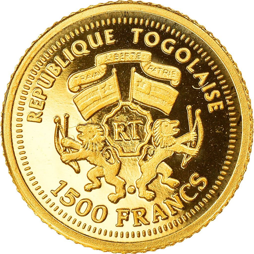 Moneta, Togo, Nofretete, 1500 Francs, 2007, FDC, Oro