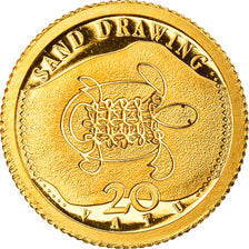 Moneta, Vanuatu, Sand drawing, 20 Vatu, 2011, B.H. Mayer, FDC, Oro, KM:67