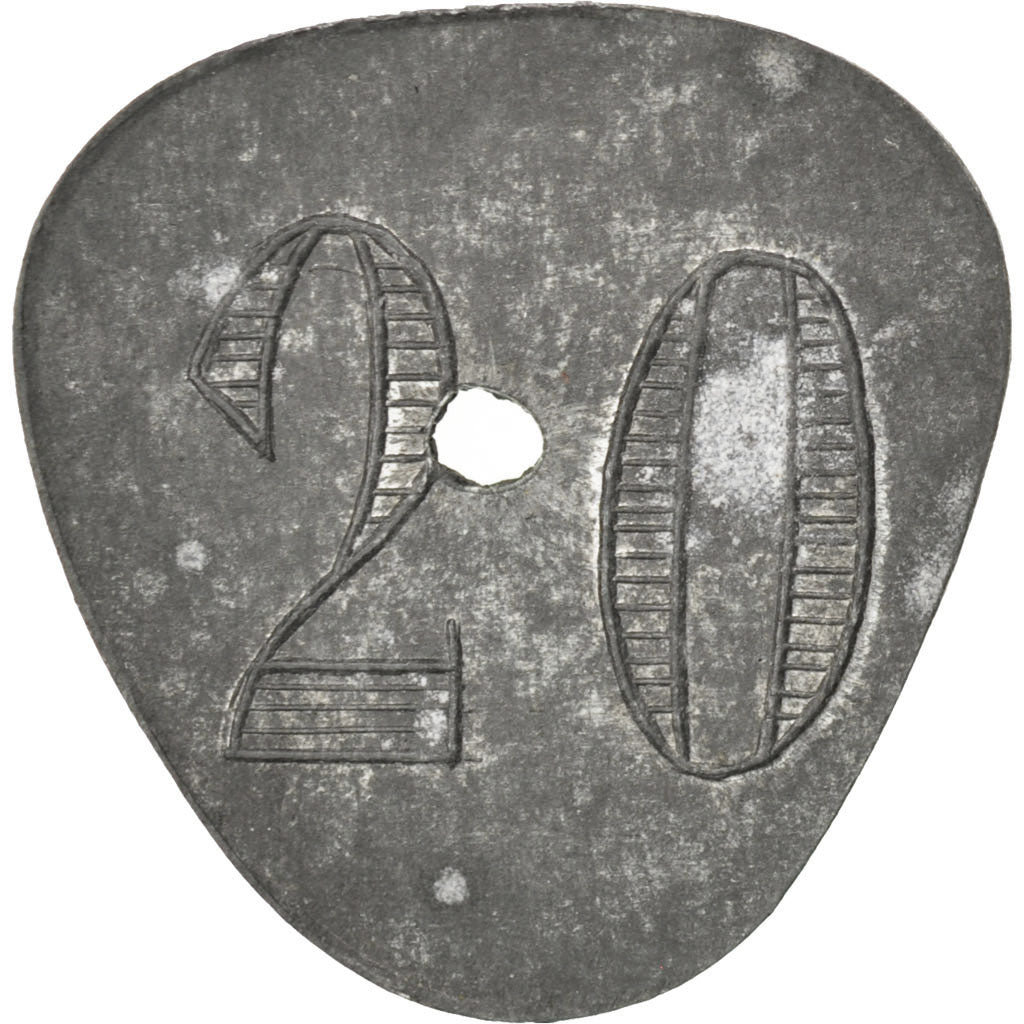 France, 20 Centimes, EF(40-45), Zinc, Elie #15.5, 1.83