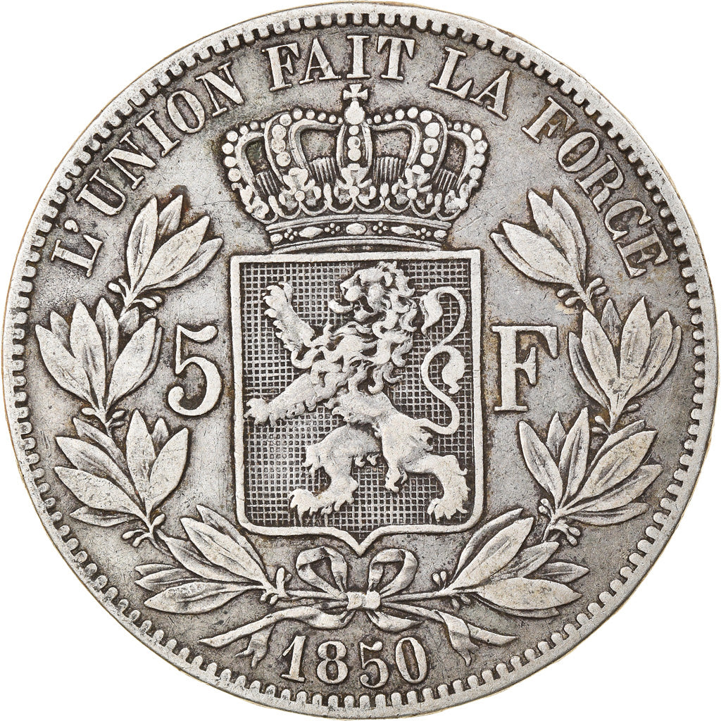 Moneta, Belgio, Leopold I, 5 Francs, 5 Frank, 1850, BB, Argento, KM:17