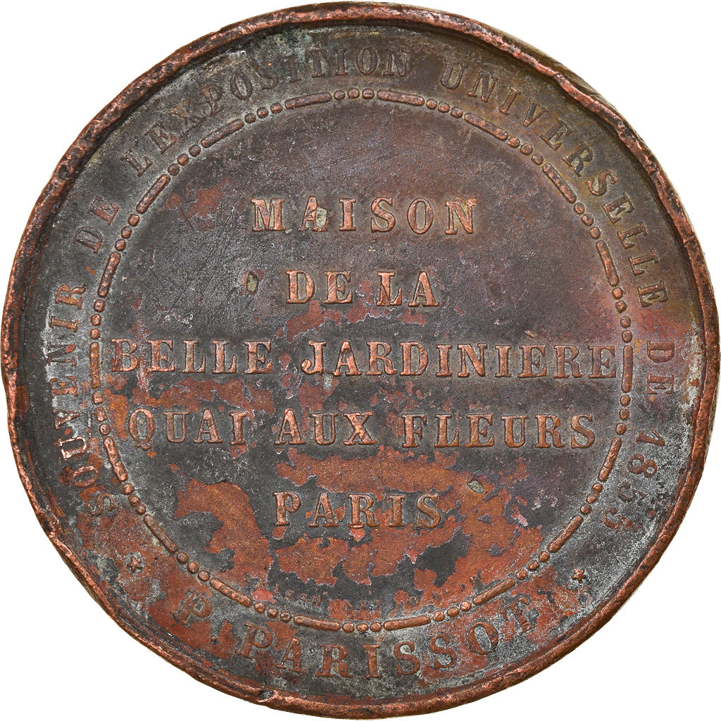 France, Médaille, Napoléon III, Exposition Universelle d'Horticulture, 1855