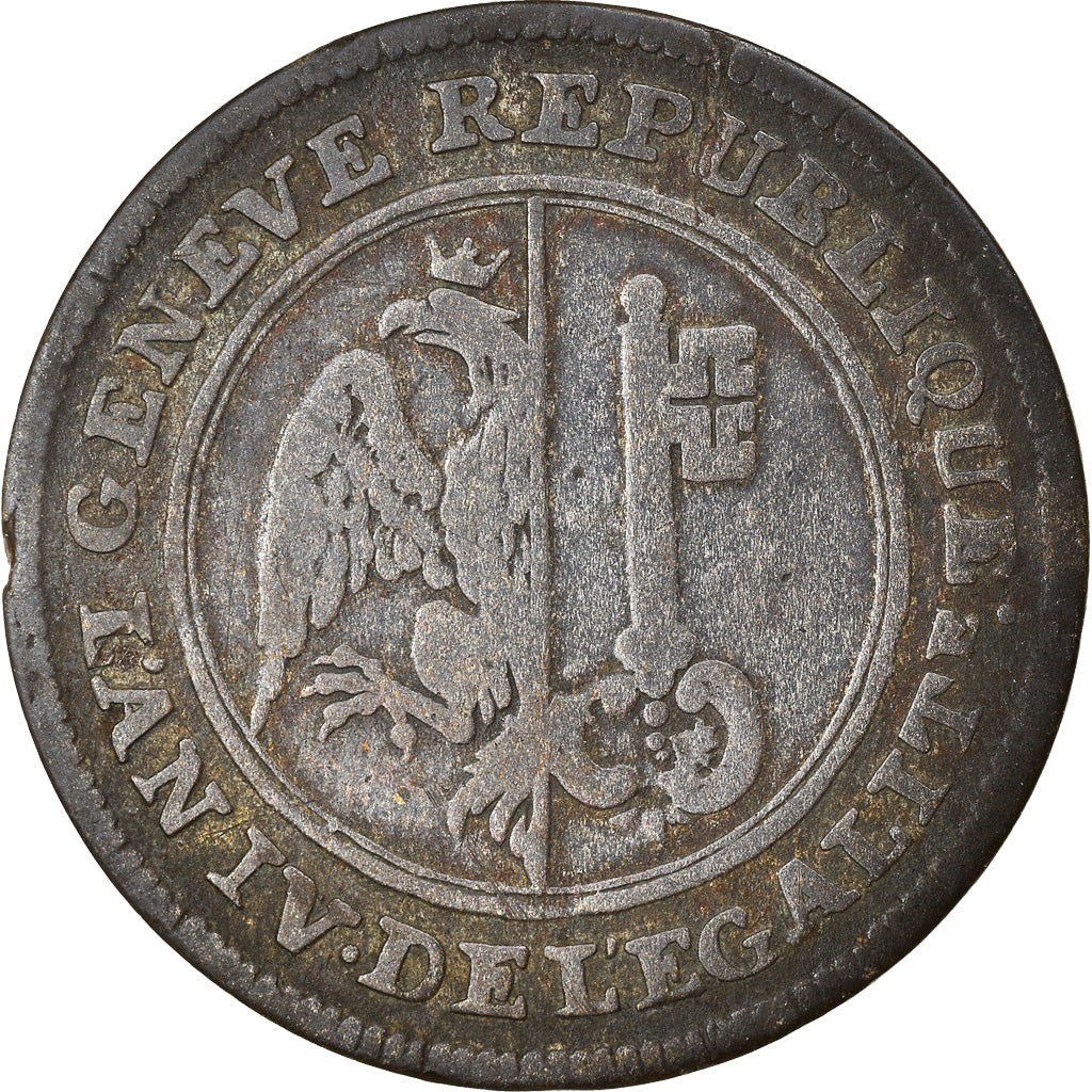 Moneda, CANTONES SUIZOS, GENEVA, 6 Sols, 1796, Bern, BC+, Vellón, KM:109