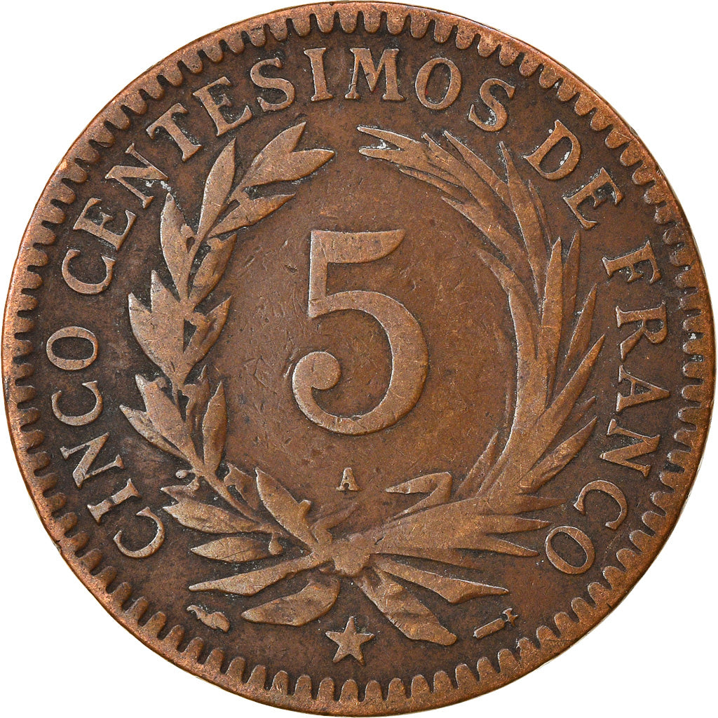 Moneda, República Dominicana, 5 Centesimos, 1891, Dominican Republic Mint