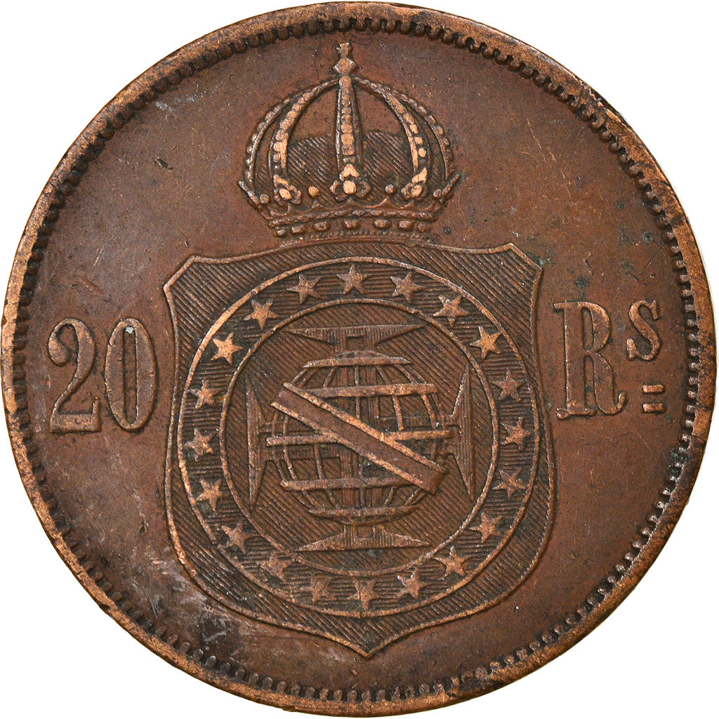 Münze, Brasilien, Pedro II, 20 Reis, 1868, SS, Bronze, KM:474