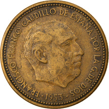 Moneda, España, Caudillo and regent, 2-1/2 Pesetas, 1953, MBC, Aluminio -