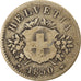 Moneta, Svizzera, 20 Rappen, 1850, Bern, MB+, Biglione, KM:7