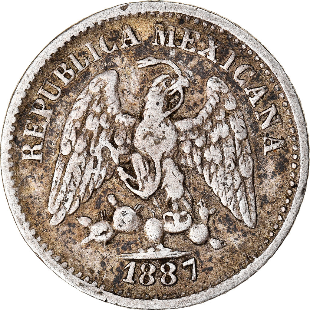 Münze, Mexiko, 5 Centavos, 1887, Mexico City, SS, Silber, KM:398.7