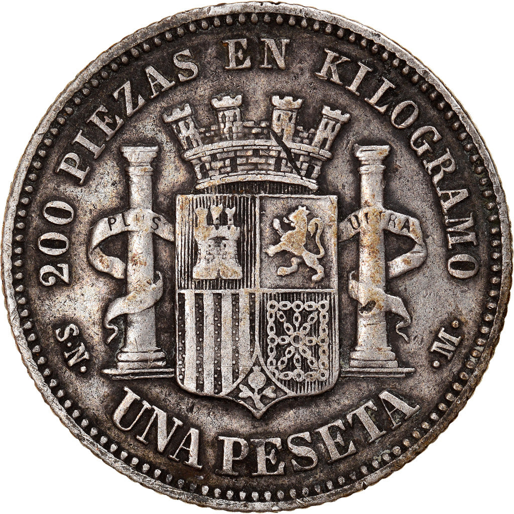 Moneta, Spagna, Provisional Government, Peseta, 1869, Madrid, BB, Argento