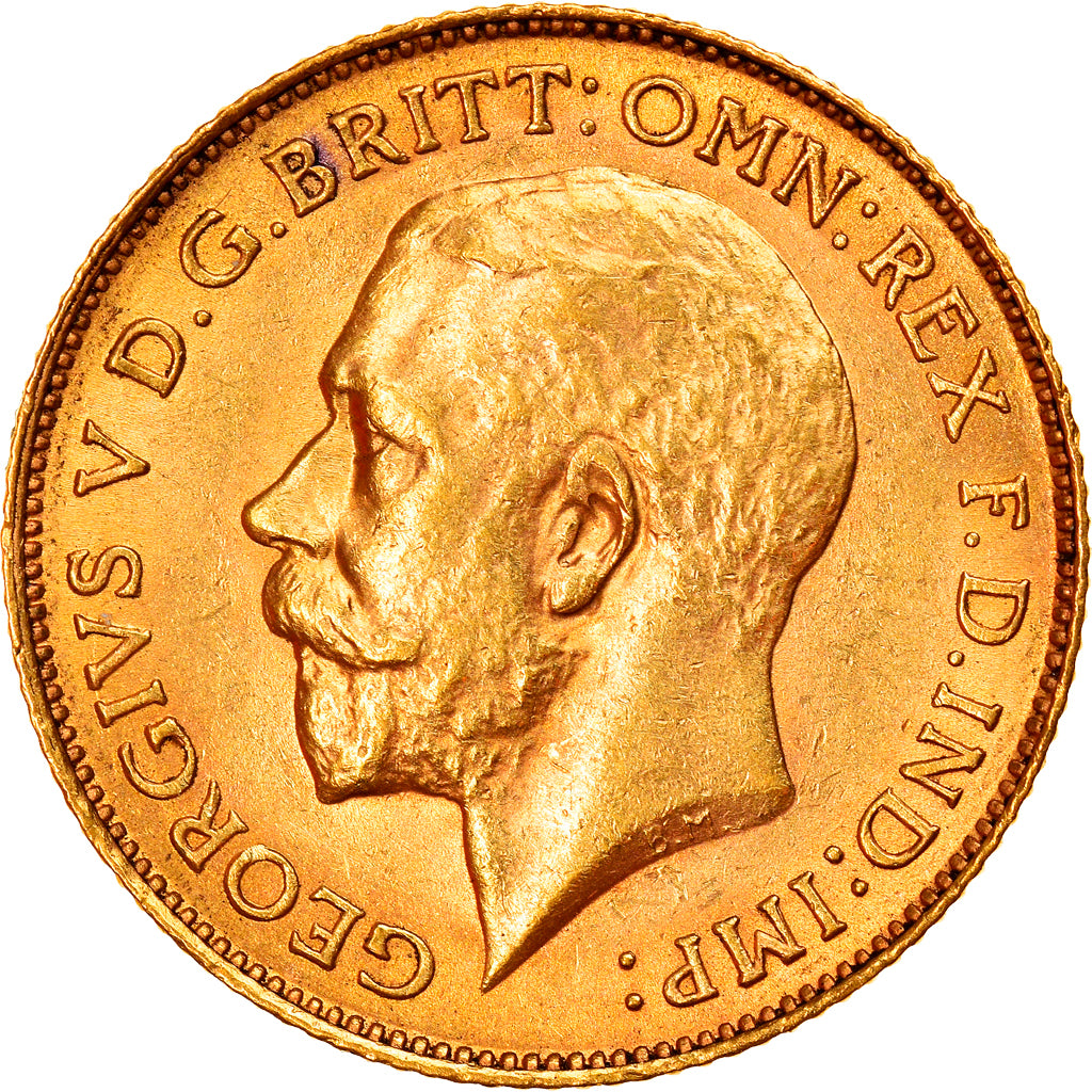 Coin, Great Britain, George V, 1/2 Sovereign, 1913, MS(60-62), Gold, KM:819
