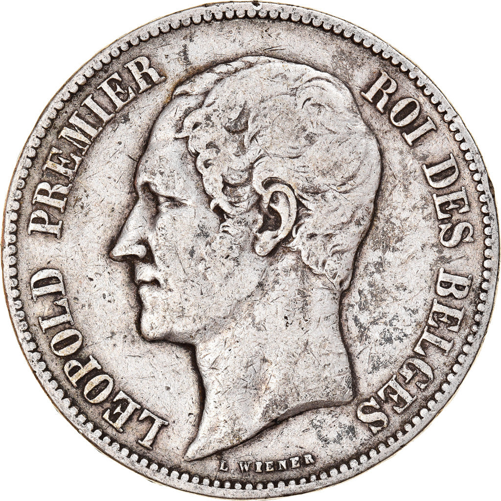 Münze, Belgien, Leopold I, 5 Francs, 5 Frank, 1853, S+, Silber, KM:17