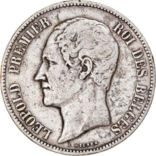 Münze, Belgien, Leopold I, 5 Francs, 5 Frank, 1853, S+, Silber, KM:17