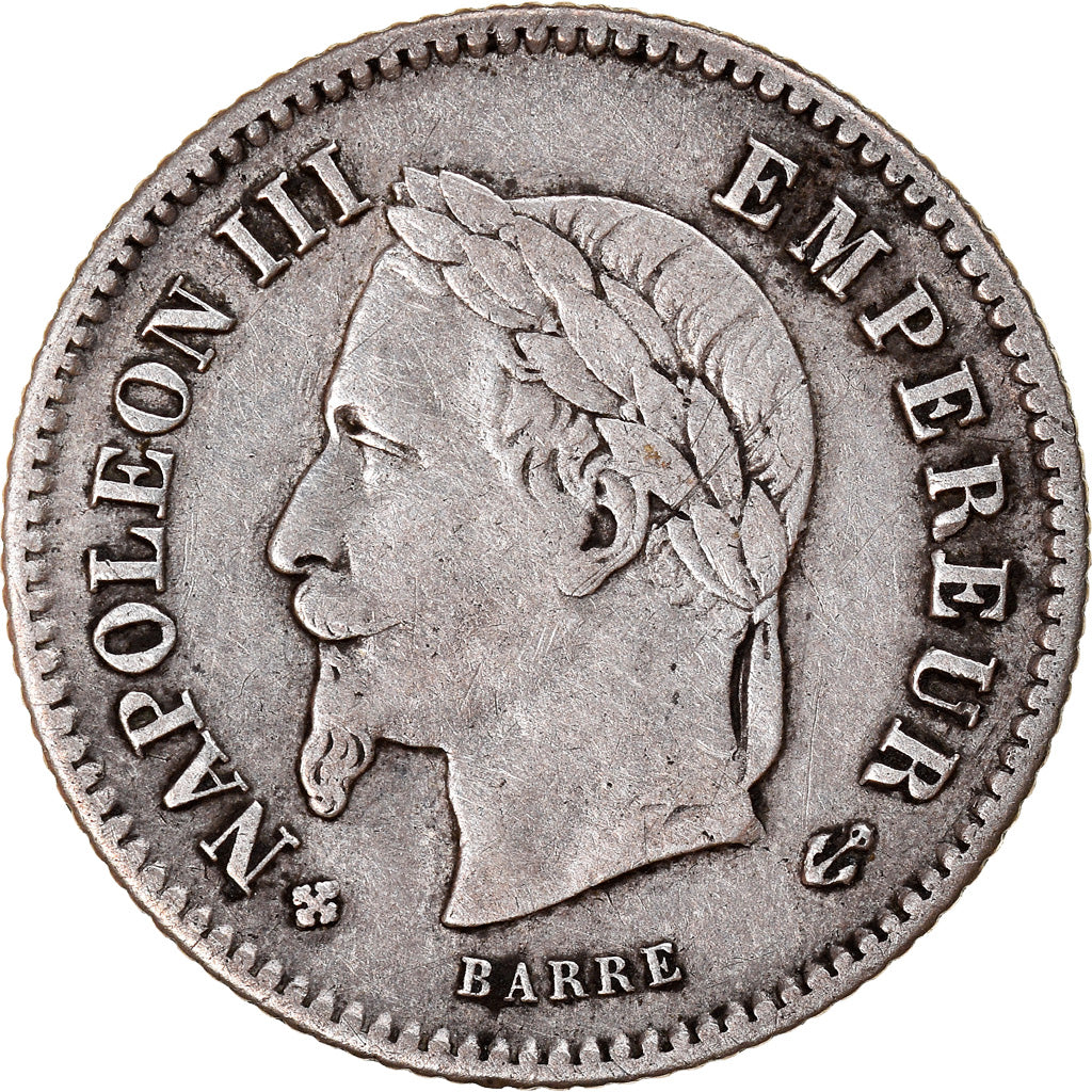 Moneda, Francia, Napoleon III, Napoléon III, 20 Centimes, 1867, Strasbourg