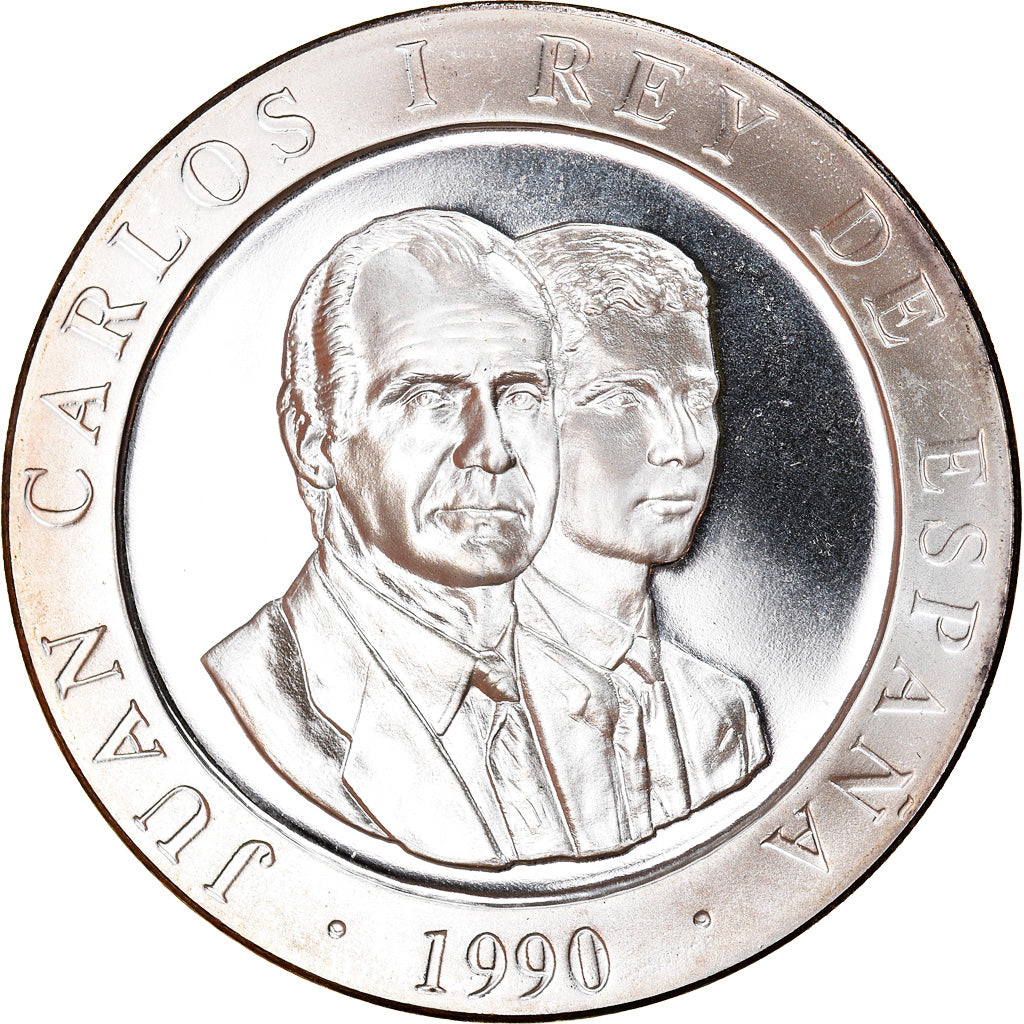 Moneta, Spagna, Juan Carlos I, 2000 Pesetas, 1990, SPL+, Argento, KM:859