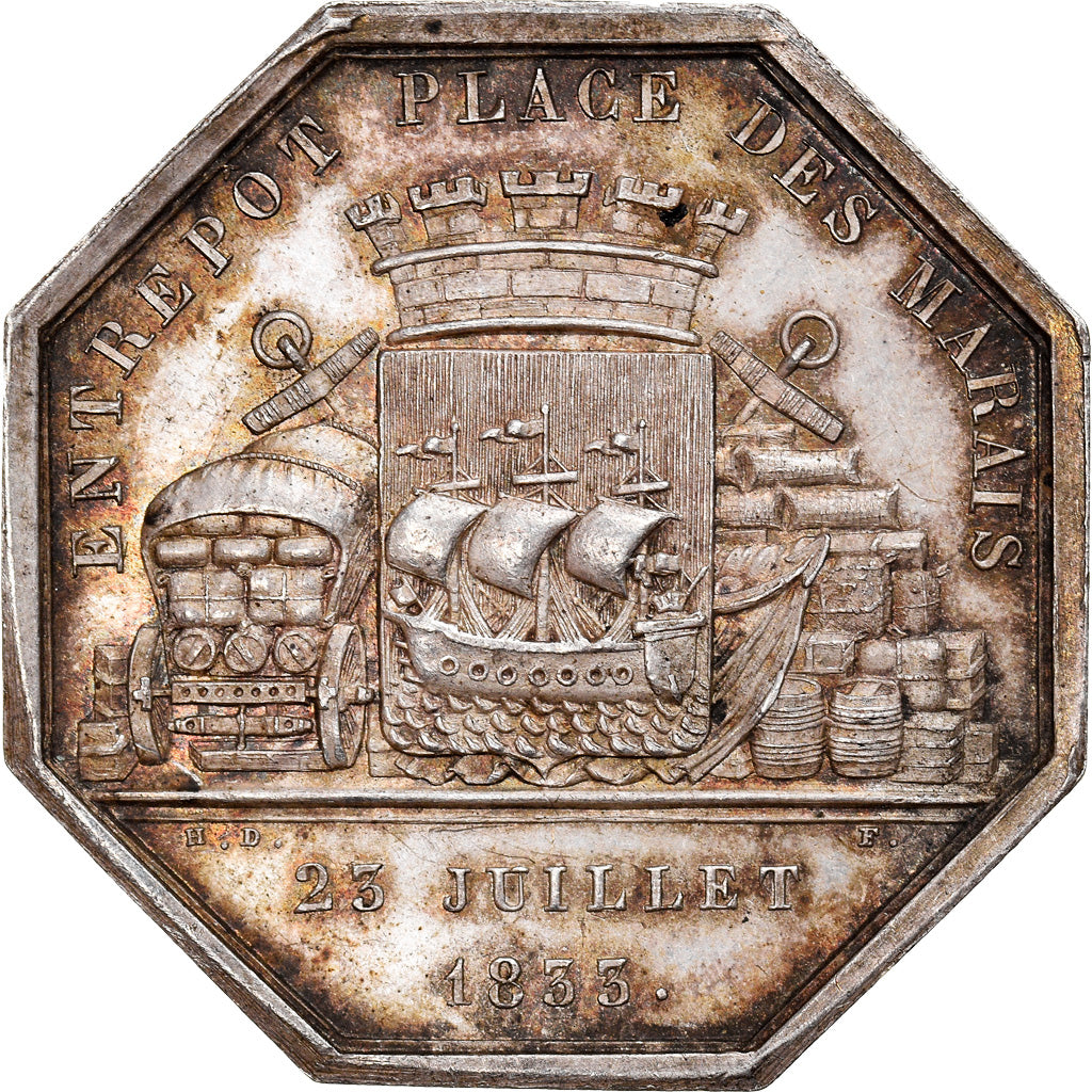 Frankreich, Token, Louis philippe Ier, Entrepôt Place des marais, 1833