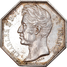 France, Jeton, Royal, Charles X, History, 1825, Barre, TTB+, Argent