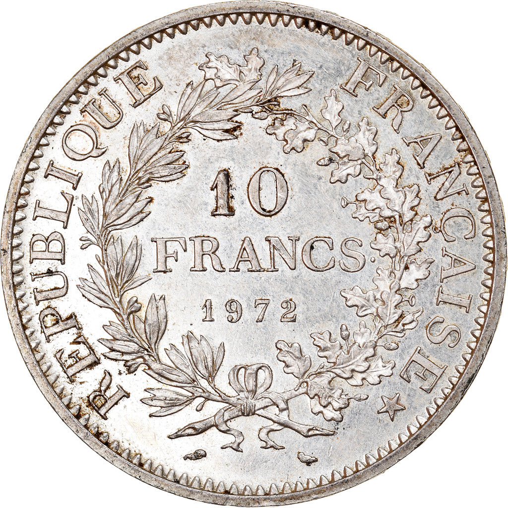 Munten, Frankrijk, Hercule, 10 Francs, 1972, Paris, PR, Zilver, KM:932