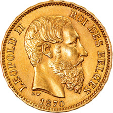 Coin, Belgium, Leopold II, 20 Francs, 20 Frank, 1870, AU(55-58), Gold, KM:32