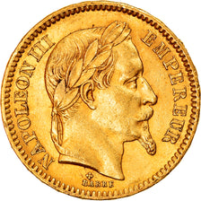 Moneta, Francia, Napoleon III, 20 Francs, 1865, Strasbourg, SPL-, Oro, KM:801.2