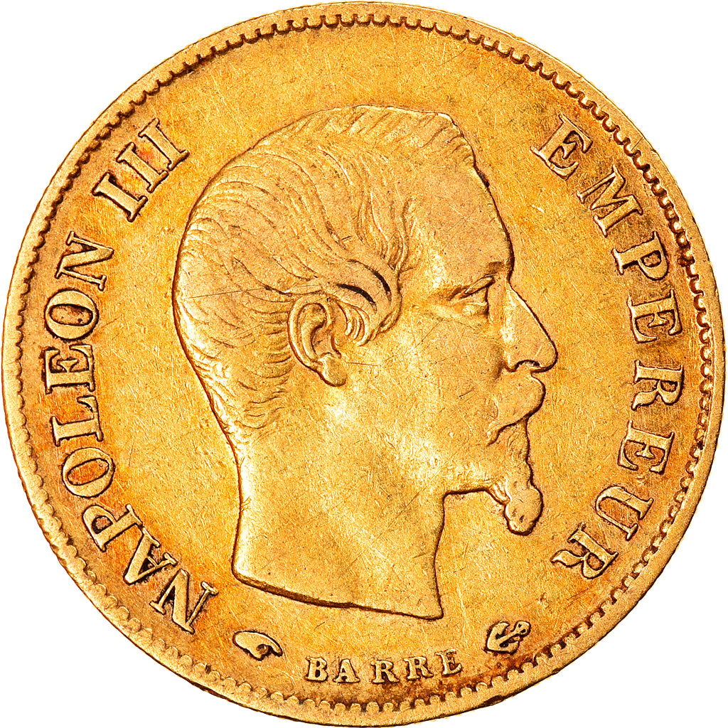 Munten, Frankrijk, Napoleon III, 10 Francs, 1858, Paris, FR+, Goud, KM:784.3