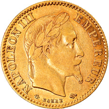 Moneta, Francia, Napoleon III, 10 Francs, 1865, Paris, BB+, Oro, KM:800.1