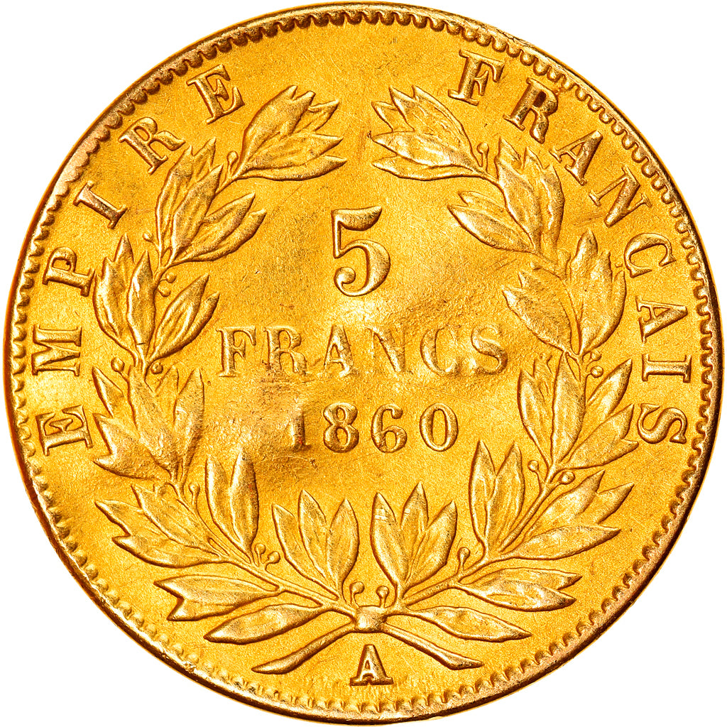 Moeda, França, Napoleon III, Napoléon III, 5 Francs, 1860, Paris, VF(20-25)
