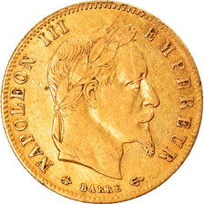 Moneda, Francia, Napoleon III, Napoléon III, 5 Francs, 1864, Paris, MBC, Oro