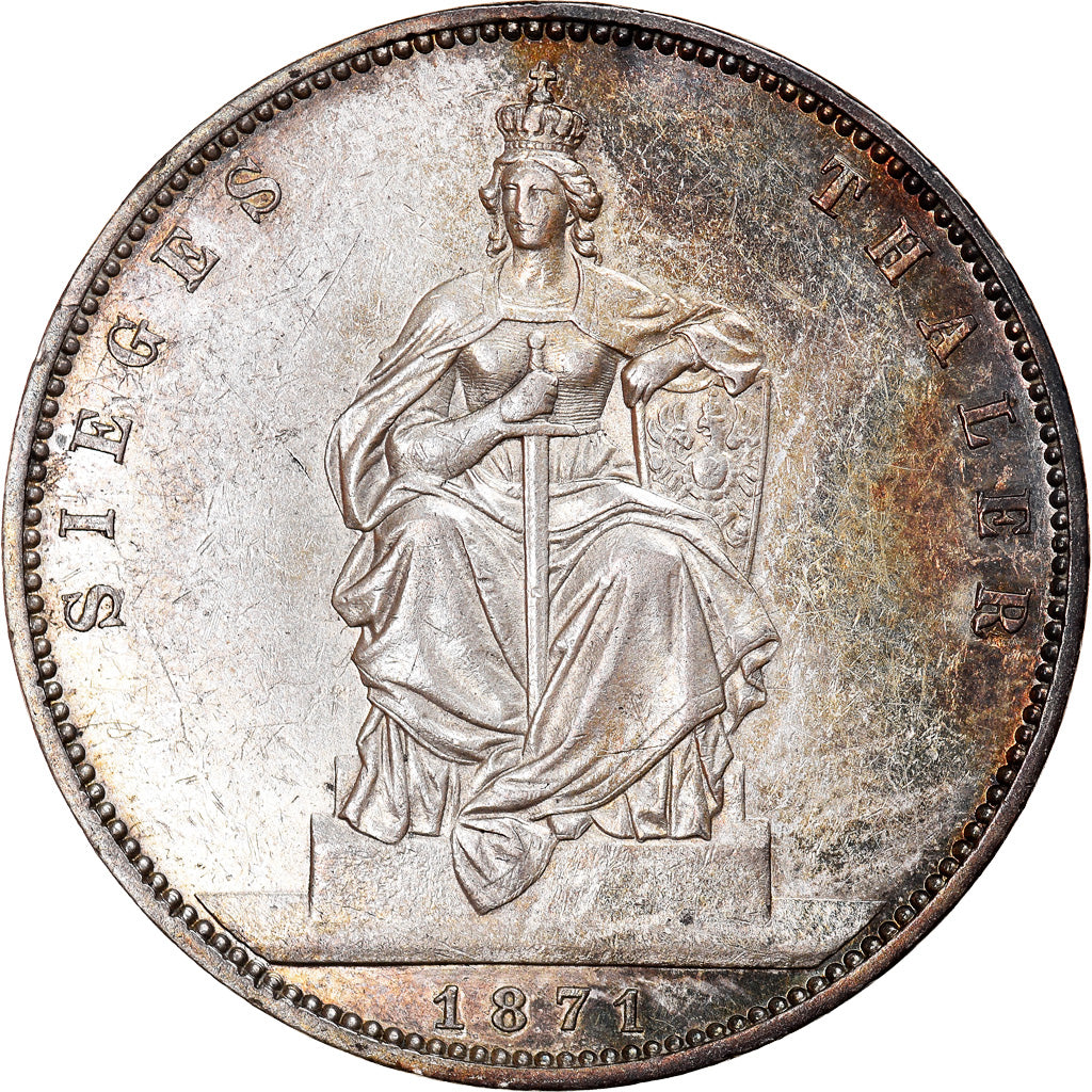 Moeda, Estados Alemães, PRUSSIA, Wilhelm I, Thaler, 1871, Berlin, AU(55-58)