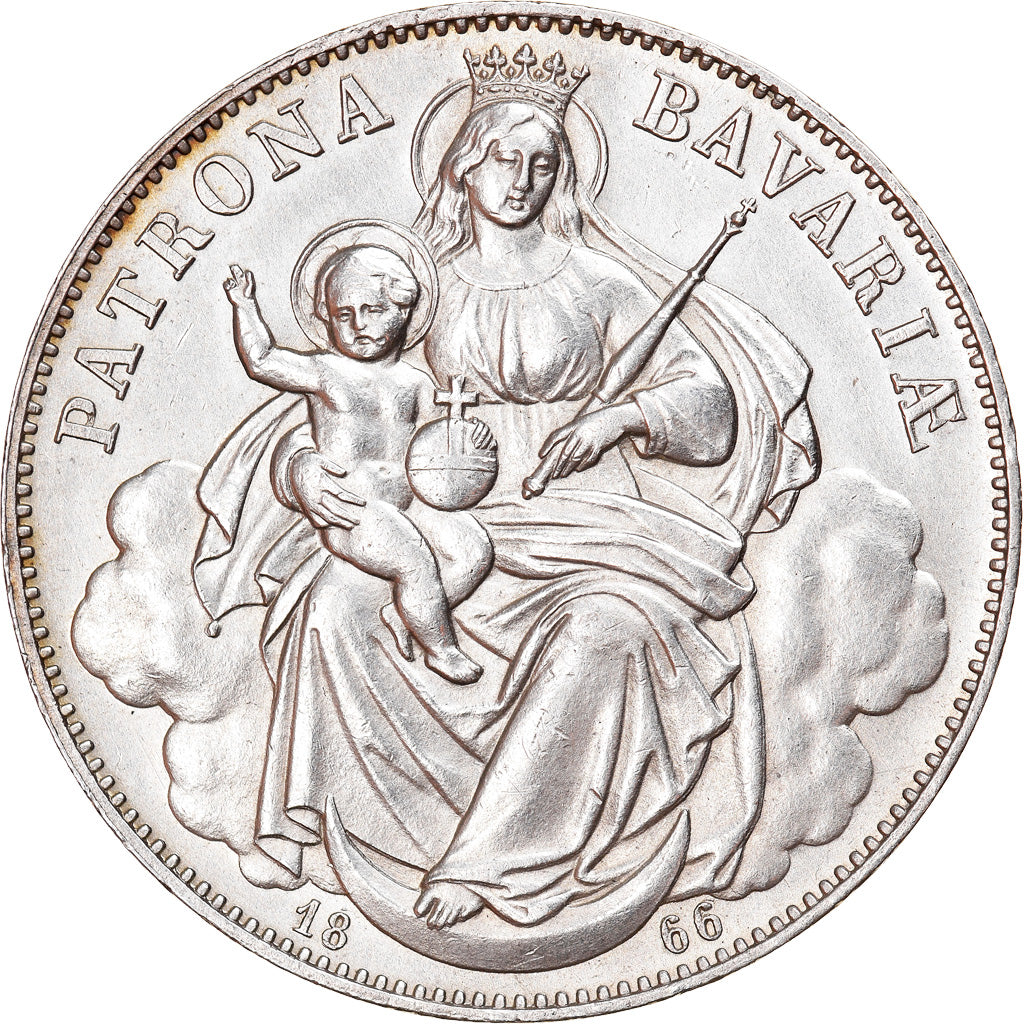 Coin, German States, BAVARIA, Ludwig II, Thaler, 1866, Berlin, MS(60-62)
