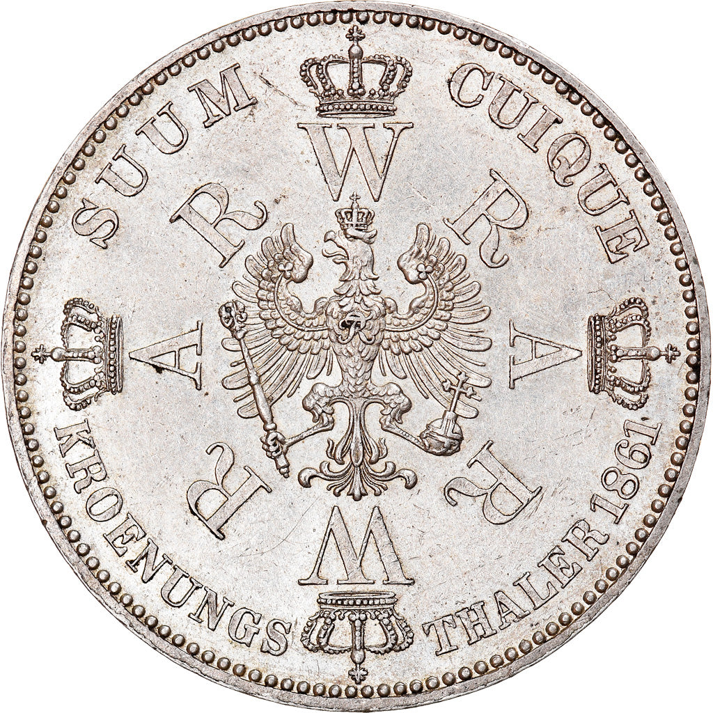 Münze, Deutsch Staaten, PRUSSIA, Wilhelm I, Thaler, 1861, Berlin, VZ, Silber
