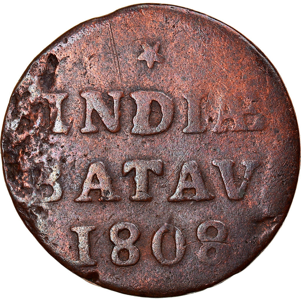 Moeda, Índias Orientais Neerlandesas, Duit, 1808, Dordrecht, VF(20-25), Cobre