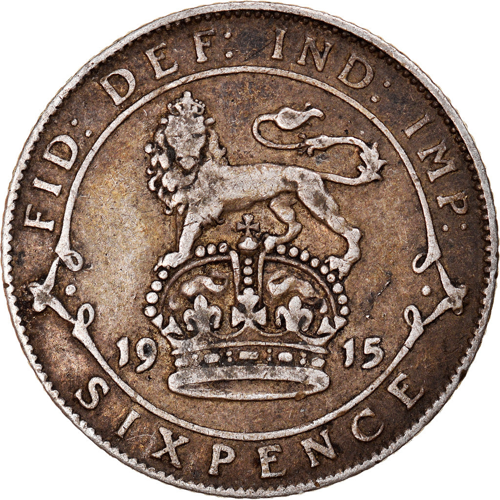 Münze, Großbritannien, George V, 6 Pence, 1915, SS, Silber, KM:815