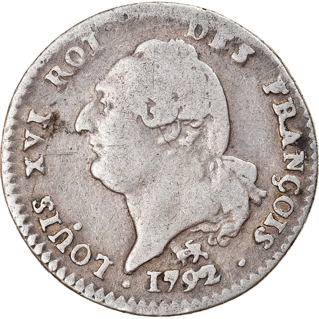 Moeda, França, 15 sols françois, 15 Sols, 1/8 ECU, 1792, Paris, VF(20-25)