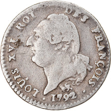 Moeda, França, 15 sols françois, 15 Sols, 1/8 ECU, 1792, Paris, VF(20-25)