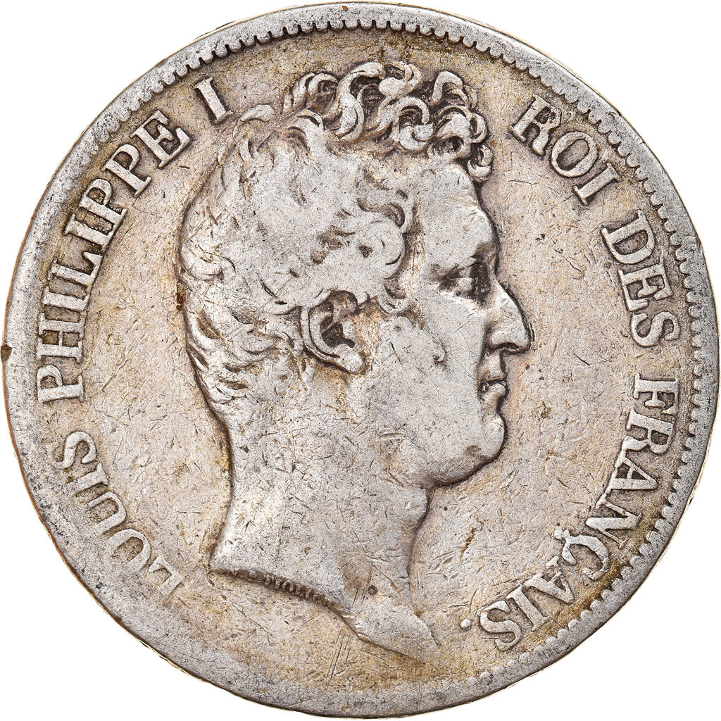 Moeda, França, Louis-Philippe, 5 Francs, 1831, Paris, VF(20-25), Prata