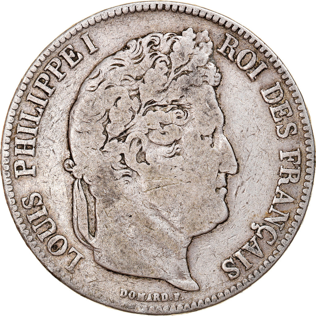 Coin, France, Louis-Philippe, 5 Francs, 1834, Toulouse, VF(20-25), Silver