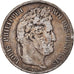 Moneta, Francia, Louis-Philippe, 5 Francs, 1837, Strasbourg, MB, Argento