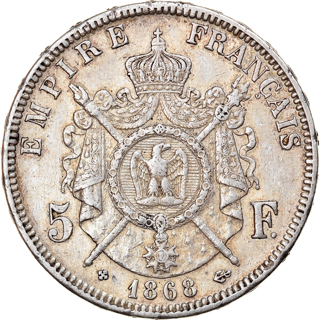 Münze, Frankreich, Napoléon III, 5 Francs, 1868, Strasbourg, SS, Silber