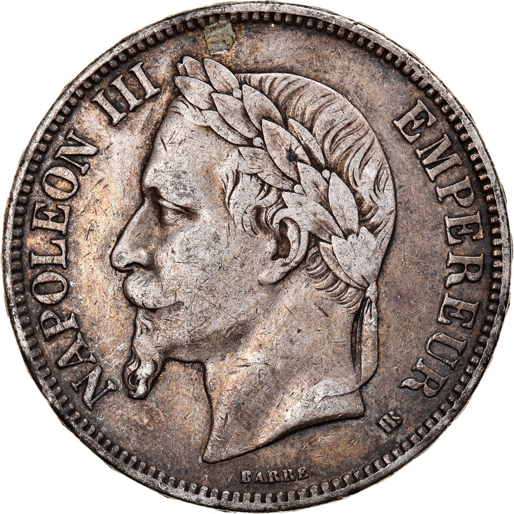 Münze, Frankreich, Napoléon III, 5 Francs, 1869, Strasbourg, S+, Silber