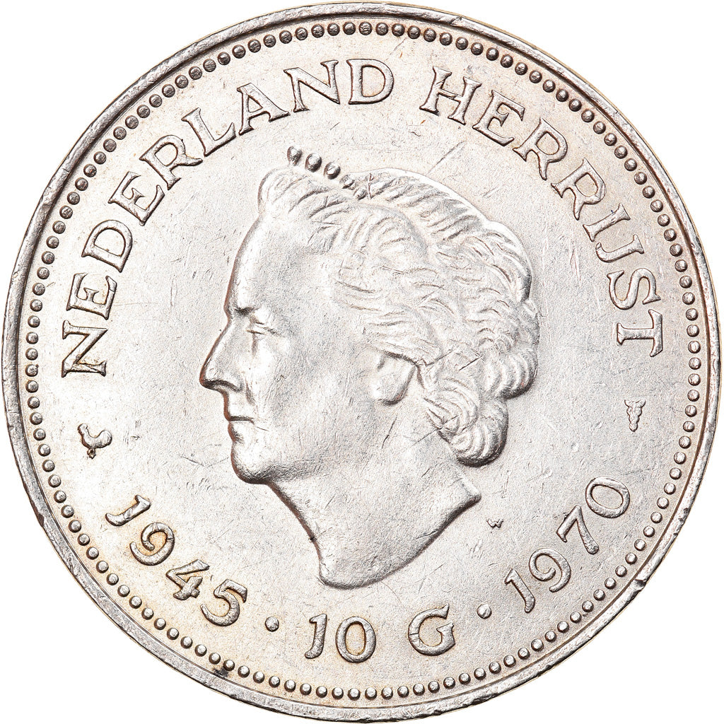 Monnaie, Pays-Bas, Juliana, 10 Gulden, 1970, TTB+, Argent, KM:195