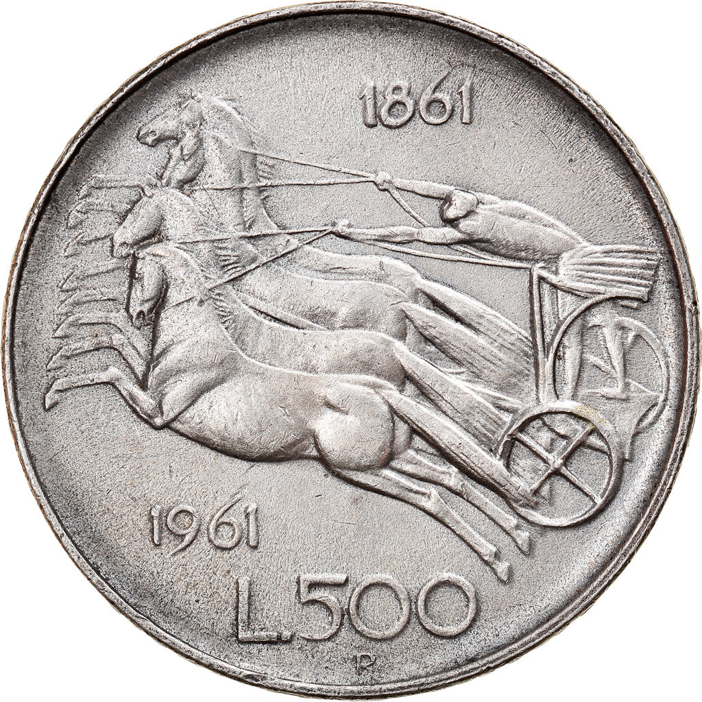 Coin, Italy, 500 Lire, 1961, Rome, AU(50-53), Silver, KM:99